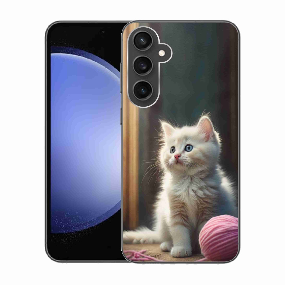 Gelový kryt mmCase na Samsung Galaxy S23 FE - bílé kotě 2