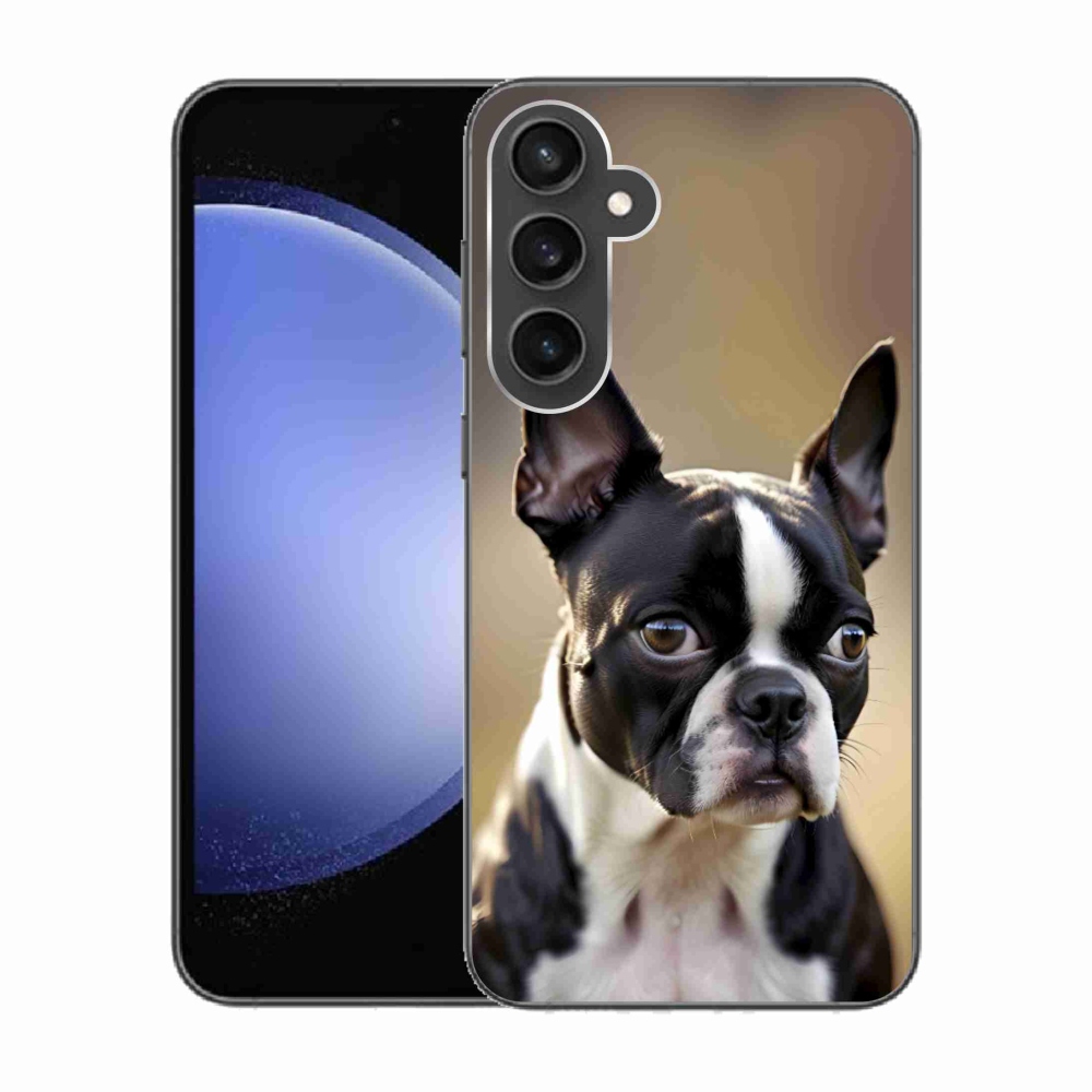 Gelový kryt mmCase na Samsung Galaxy S23 FE - bostonský teriér