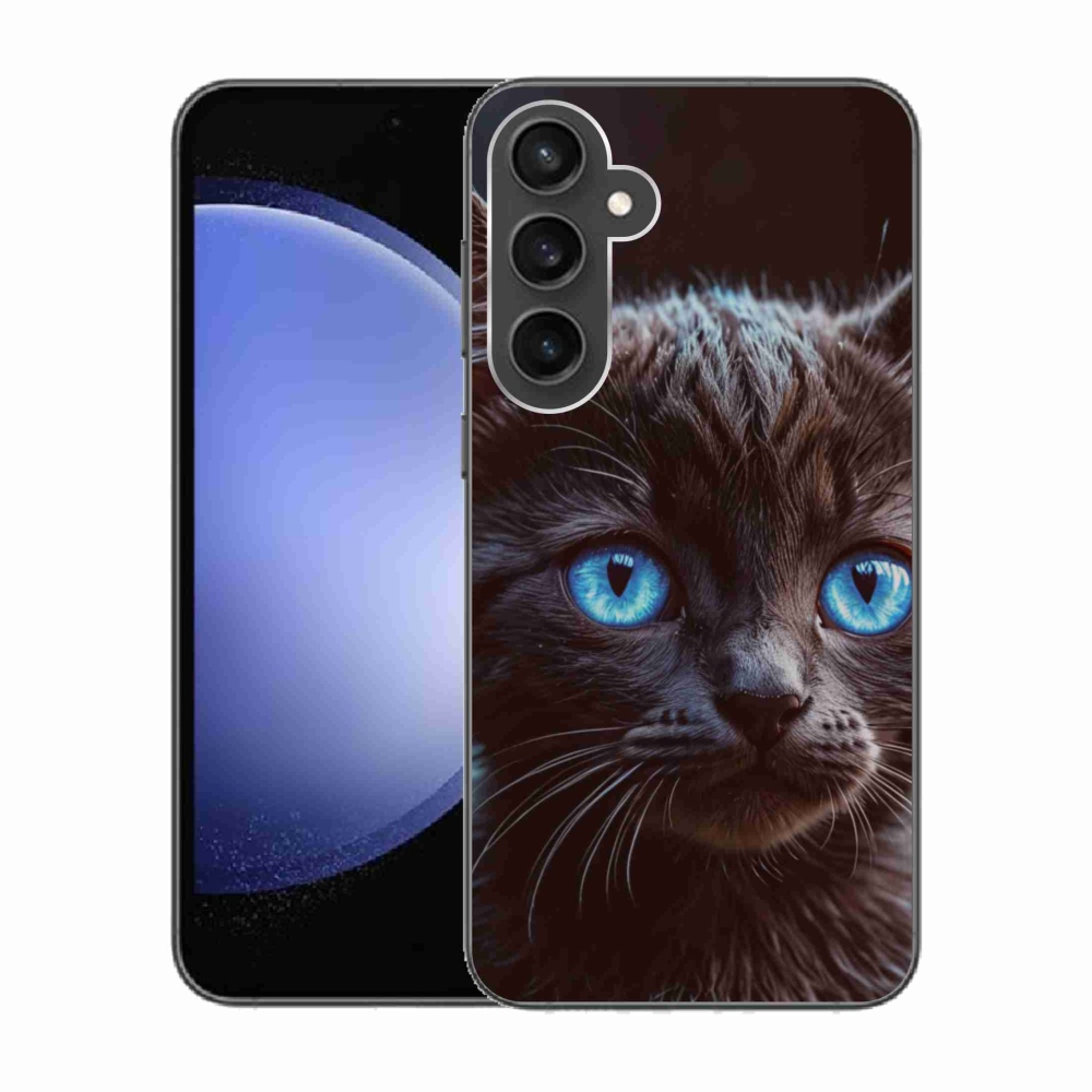 Gelový kryt mmCase na Samsung Galaxy S23 FE - černé kotě 2