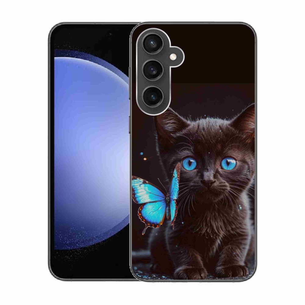 Gelový kryt mmCase na Samsung Galaxy S23 FE - černé kotě 3