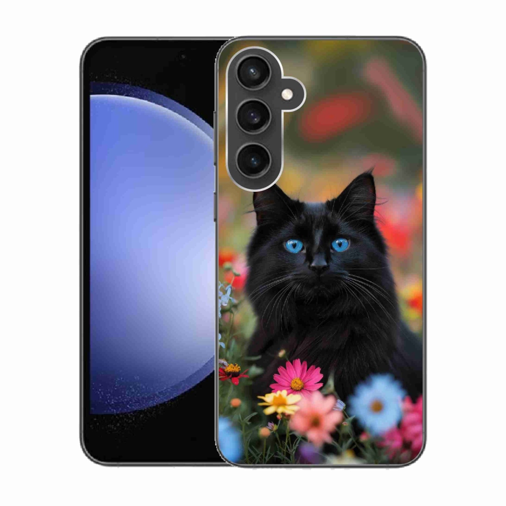 Gelový kryt mmCase na Samsung Galaxy S23 FE - černé kotě 4