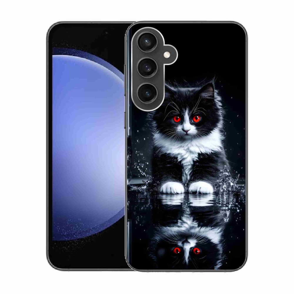 Gelový kryt mmCase na Samsung Galaxy S23 FE - černobílé kotě