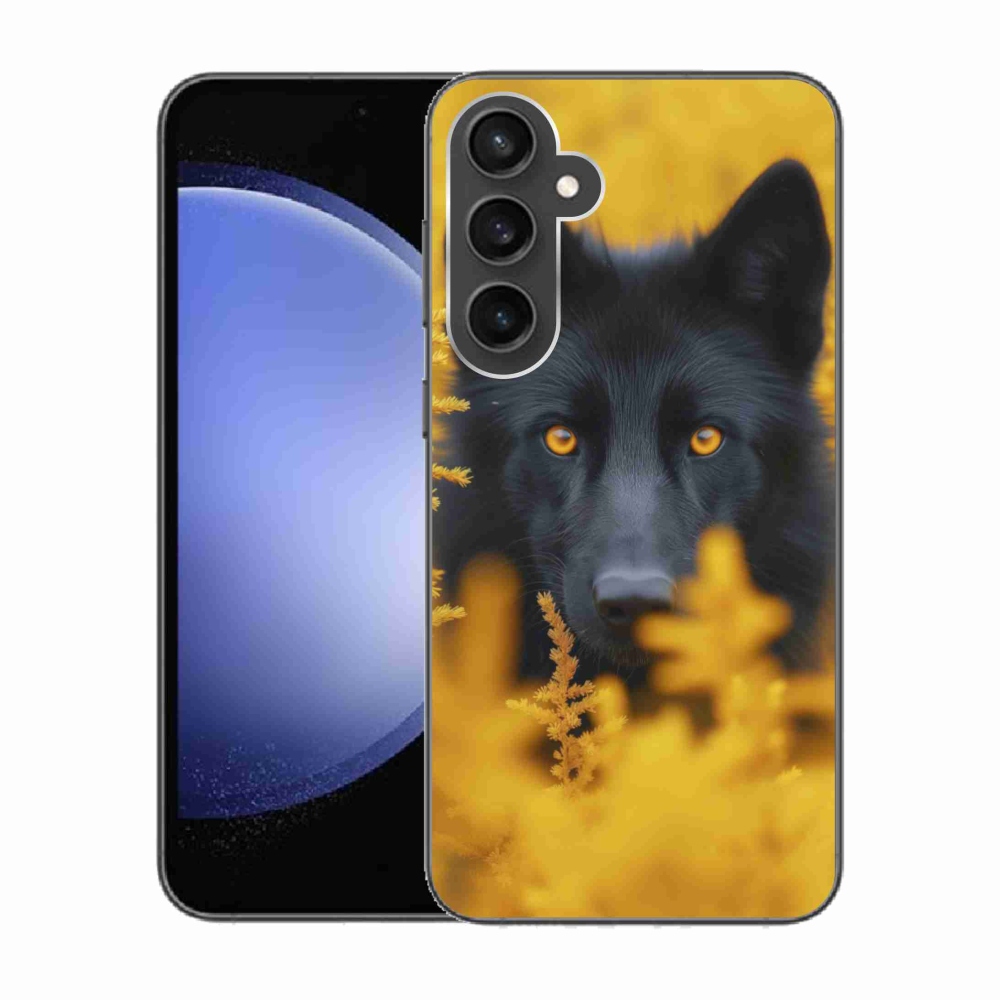 Gelový kryt mmCase na Samsung Galaxy S23 FE - černý vlk 2