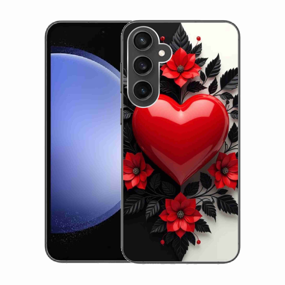 Gelový kryt mmCase na Samsung Galaxy S23 FE - červené srdce