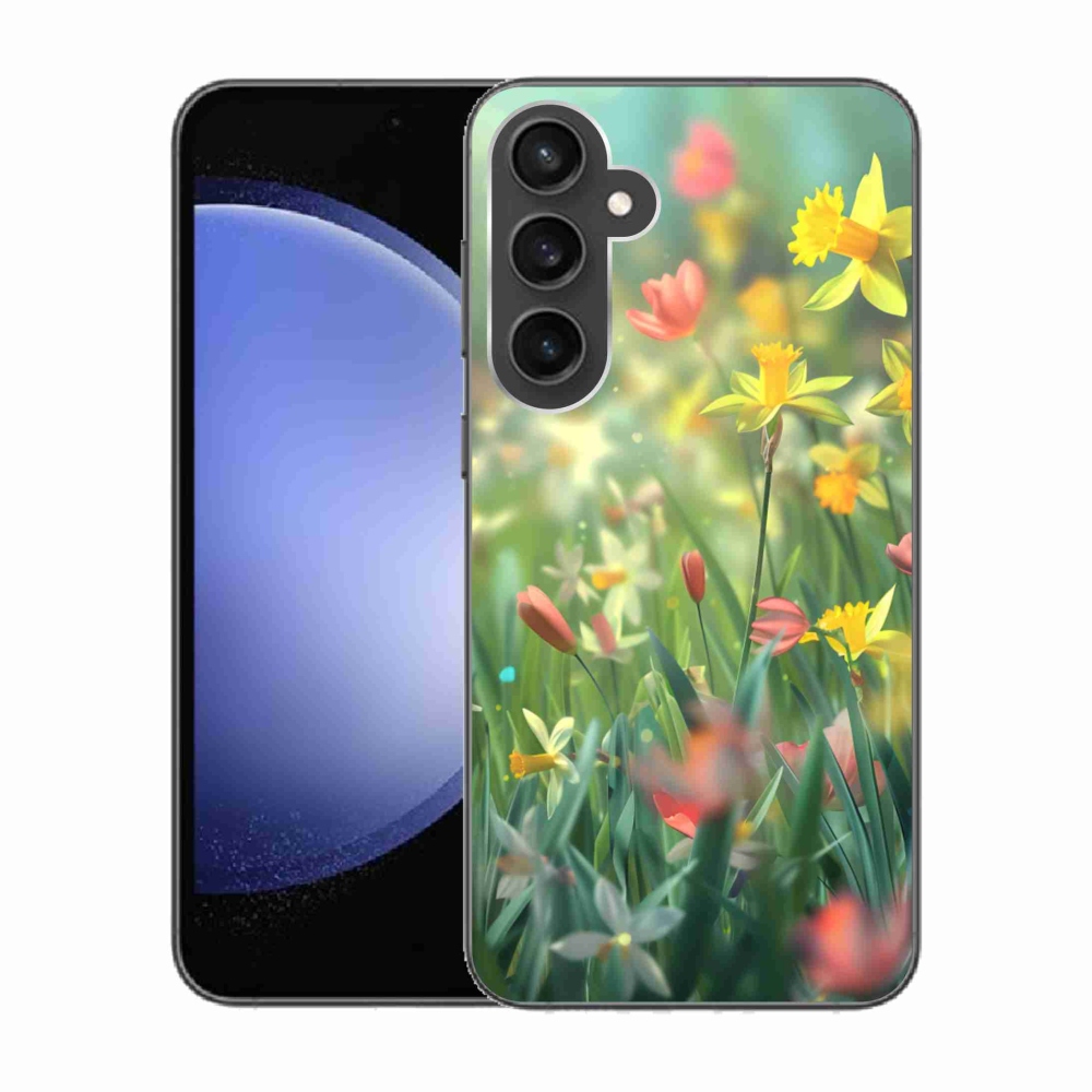 Gelový kryt mmCase na Samsung Galaxy S23 FE - jarní květy