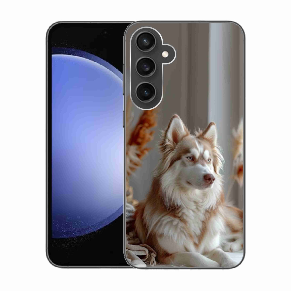 Gelový kryt mmCase na Samsung Galaxy S23 FE - klidný sibiřský husky