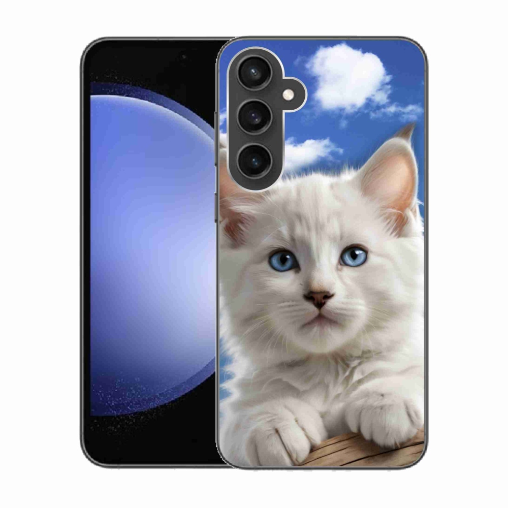 Gelový kryt mmCase na Samsung Galaxy S23 FE - kotě a oblaka