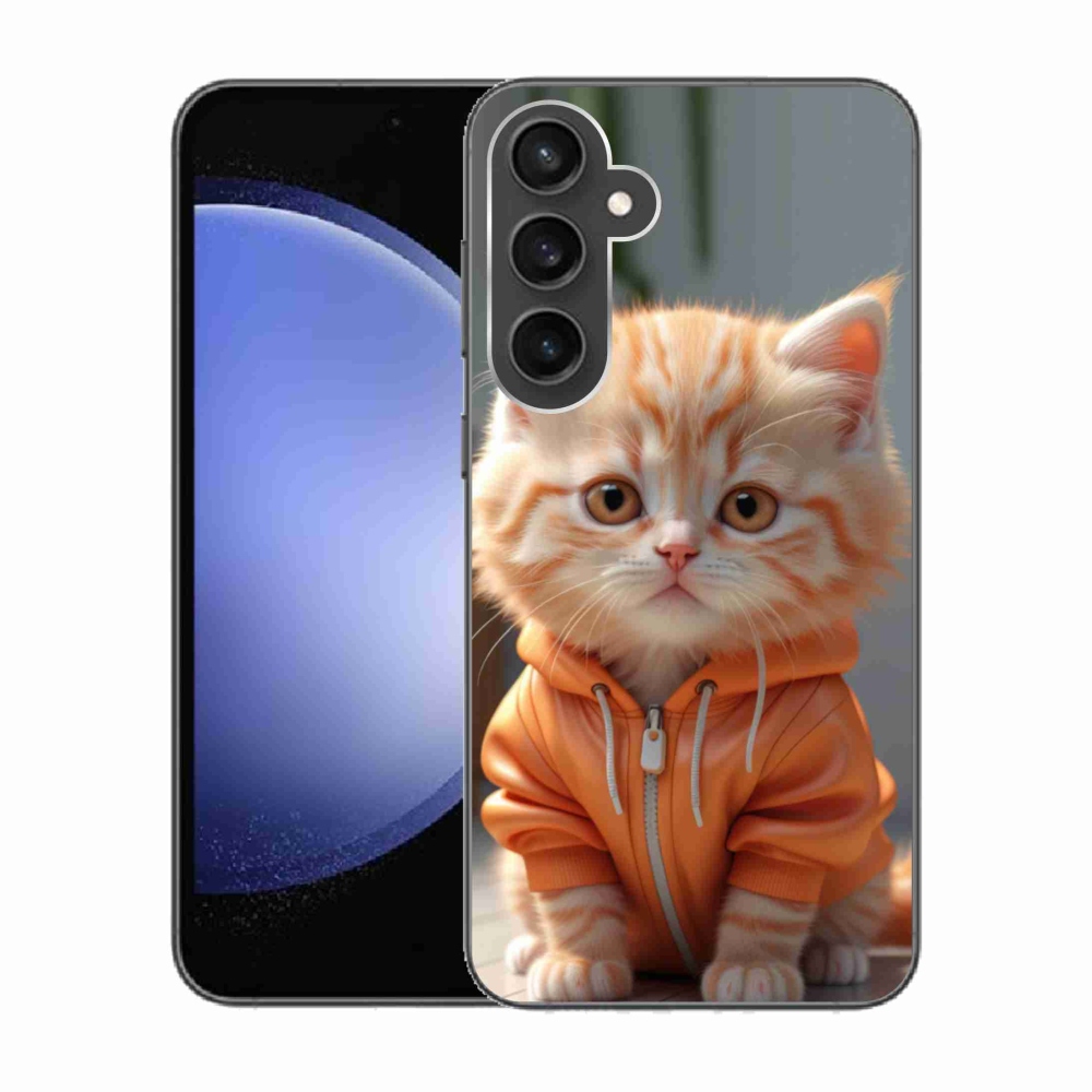 Gelový kryt mmCase na Samsung Galaxy S23 FE - kotě v mikině