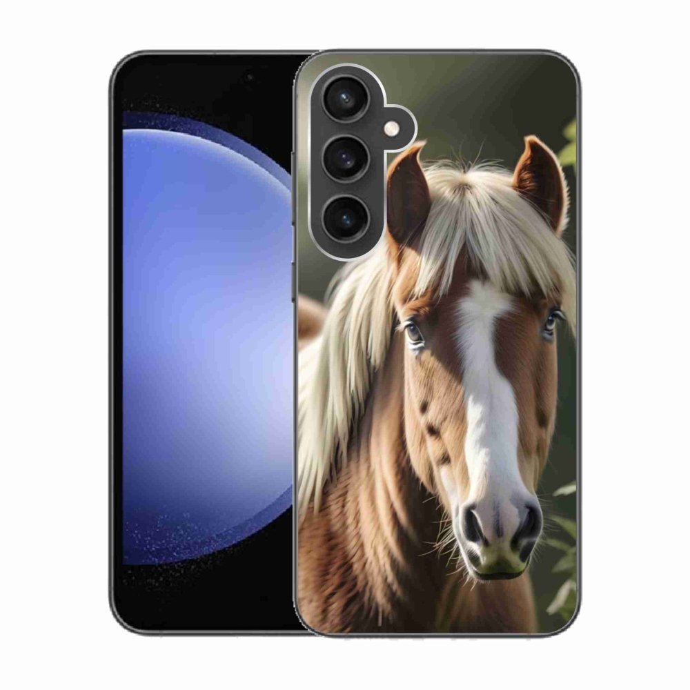 Gelový kryt mmCase na Samsung Galaxy S23 FE - kůň se světlou hřívou