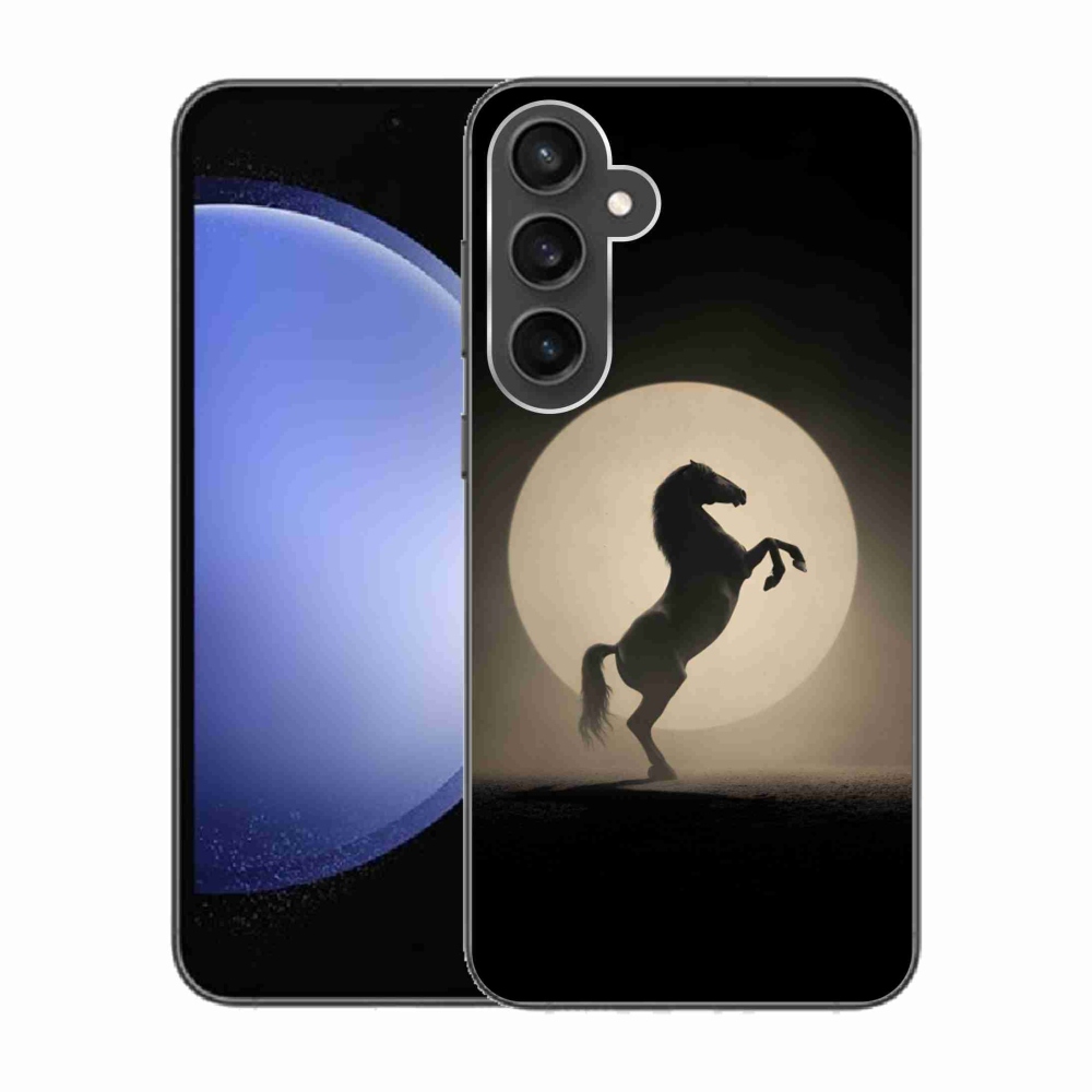 Gelový kryt mmCase na Samsung Galaxy S23 FE - kůň v siluetě