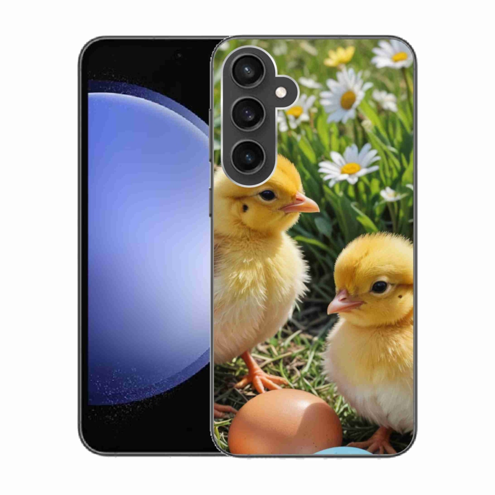 Gelový kryt mmCase na Samsung Galaxy S23 FE - kuřátka