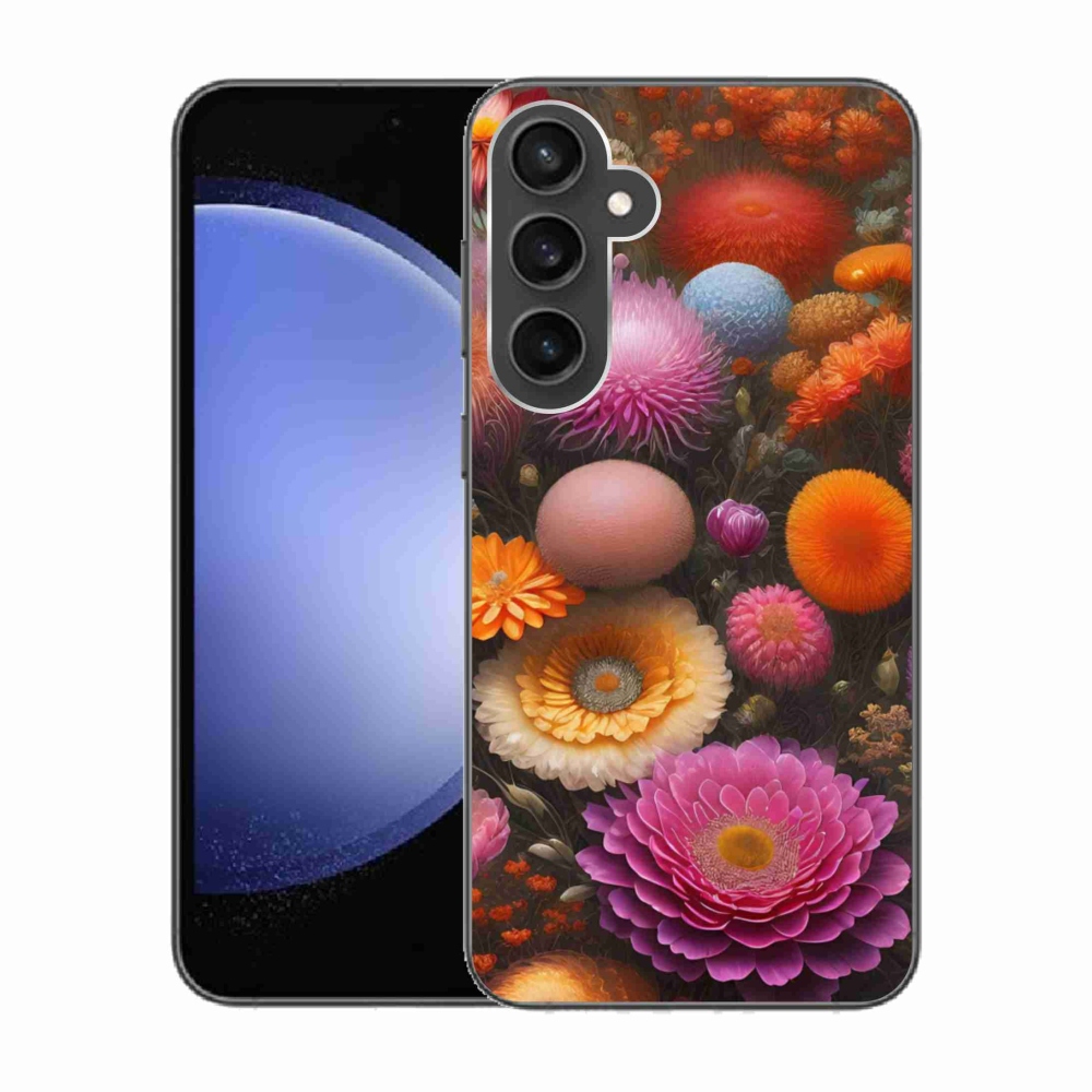 Gelový kryt mmCase na Samsung Galaxy S23 FE - květinová kompozice