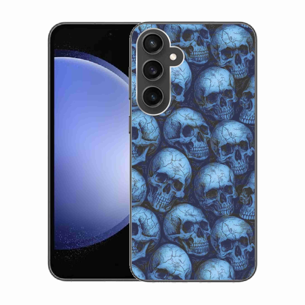 Gelový kryt mmCase na Samsung Galaxy S23 FE - lebky