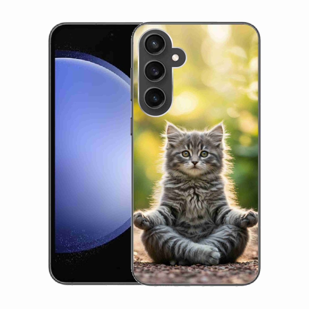 Gelový kryt mmCase na Samsung Galaxy S23 FE - meditující kotě