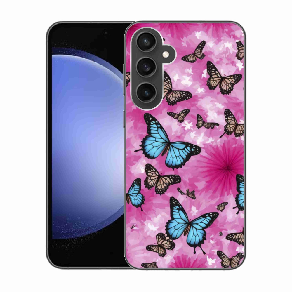 Gelový kryt mmCase na Samsung Galaxy S23 FE - motýlí zahrada