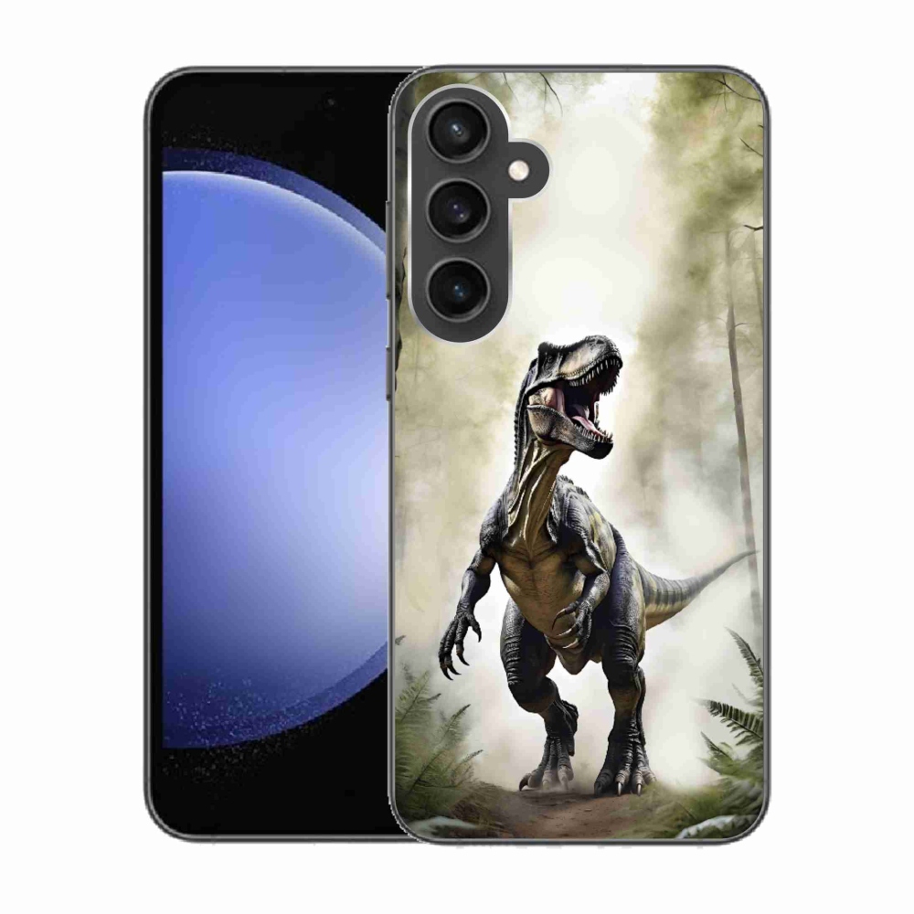 Gelový kryt mmCase na Samsung Galaxy S23 FE - naštvaný T-Rex