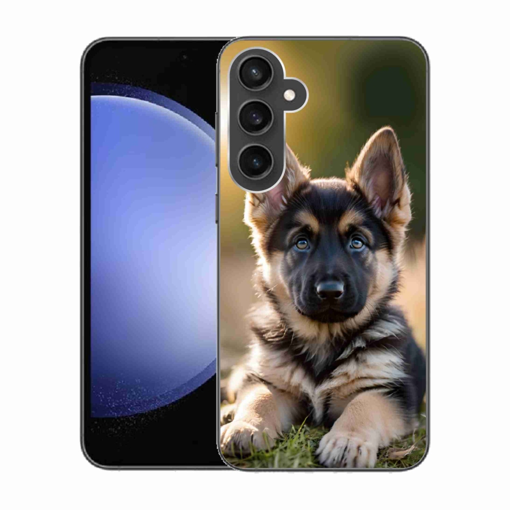 Gelový kryt mmCase na Samsung Galaxy S23 FE - německý ovčák v přírodě