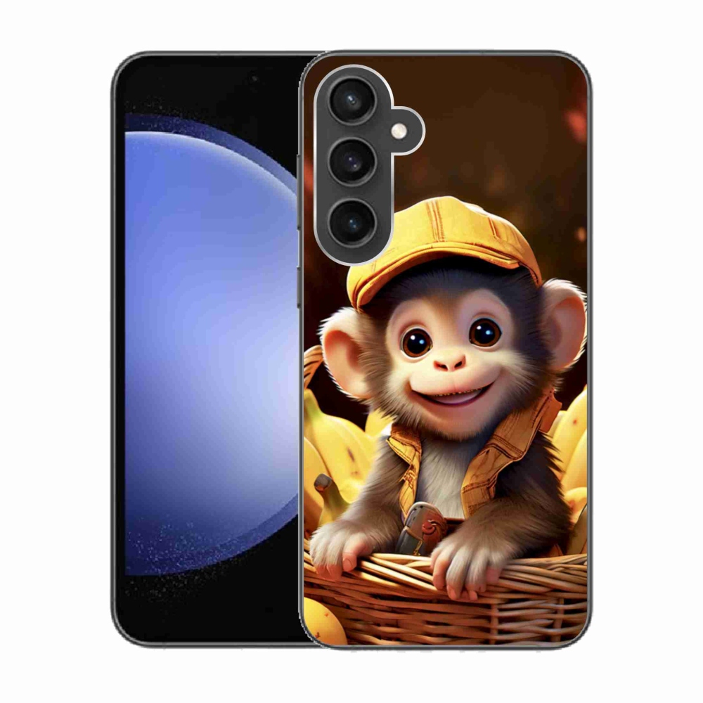 Gelový kryt mmCase na Samsung Galaxy S23 FE - opice v košíku