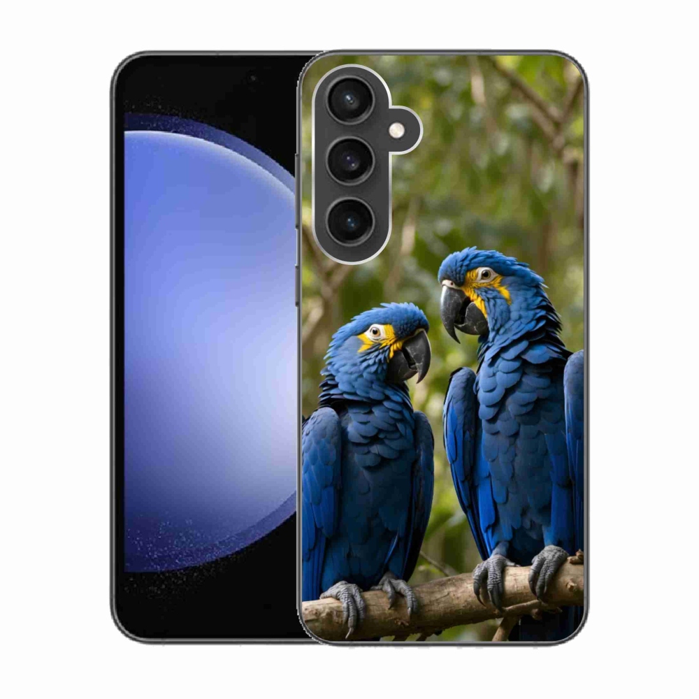 Gelový kryt mmCase na Samsung Galaxy S23 FE - papouščí duo