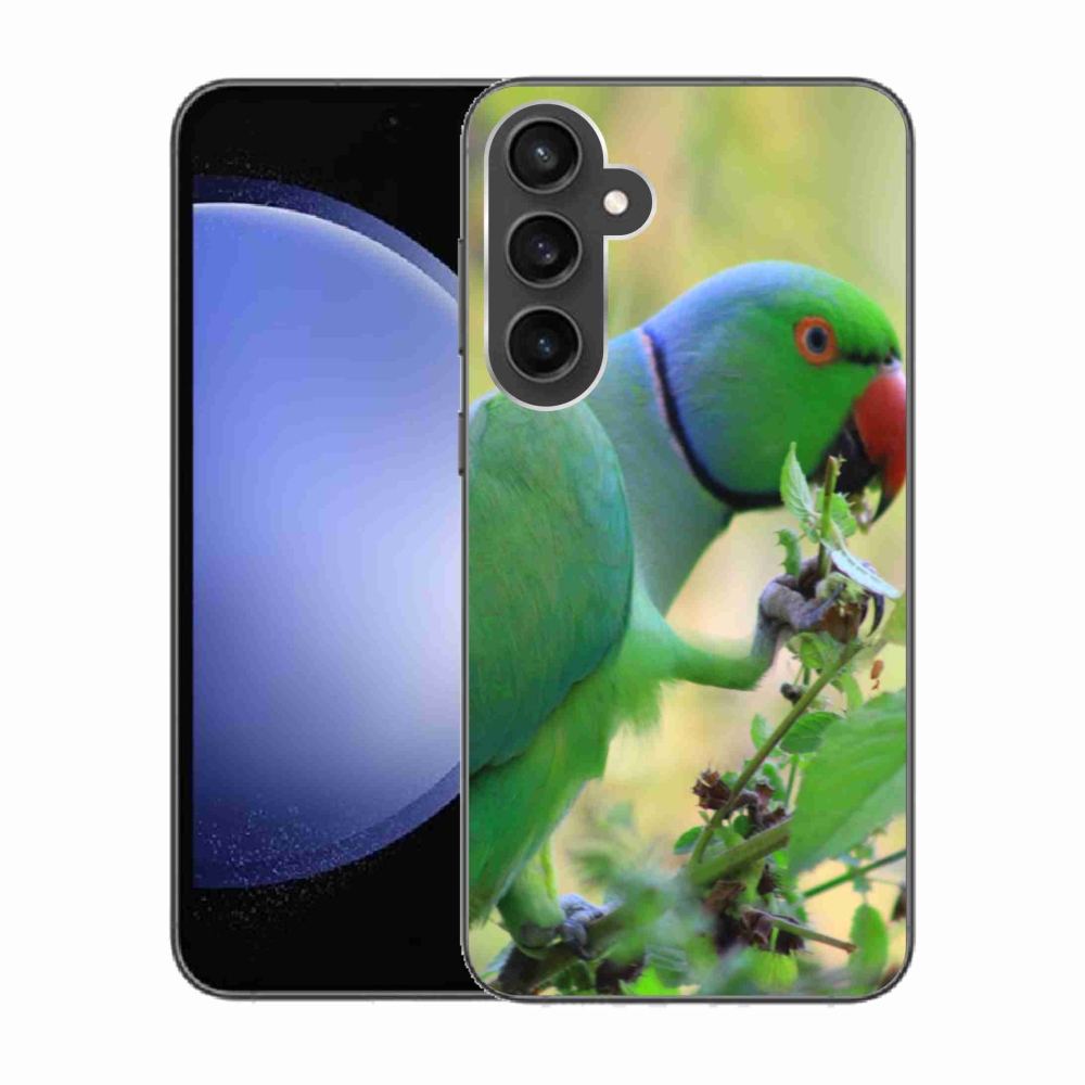 Gelový kryt mmCase na Samsung Galaxy S23 FE - papoušek alexandr