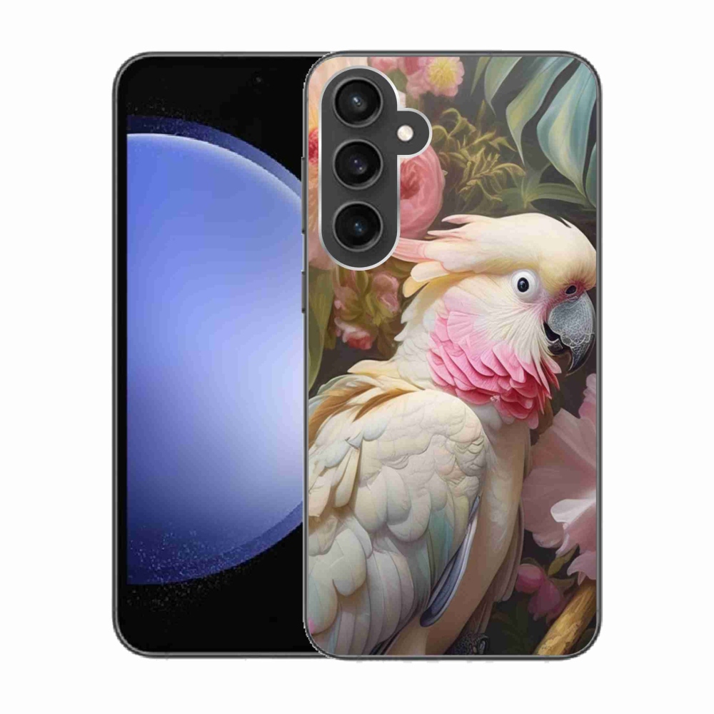 Gelový kryt mmCase na Samsung Galaxy S23 FE - papoušek kakadu růžový 2