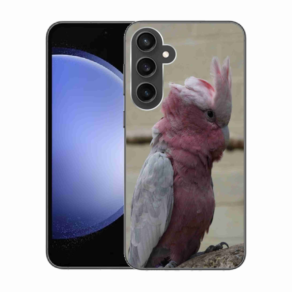 Gelový kryt mmCase na Samsung Galaxy S23 FE - papoušek kakadu růžový
