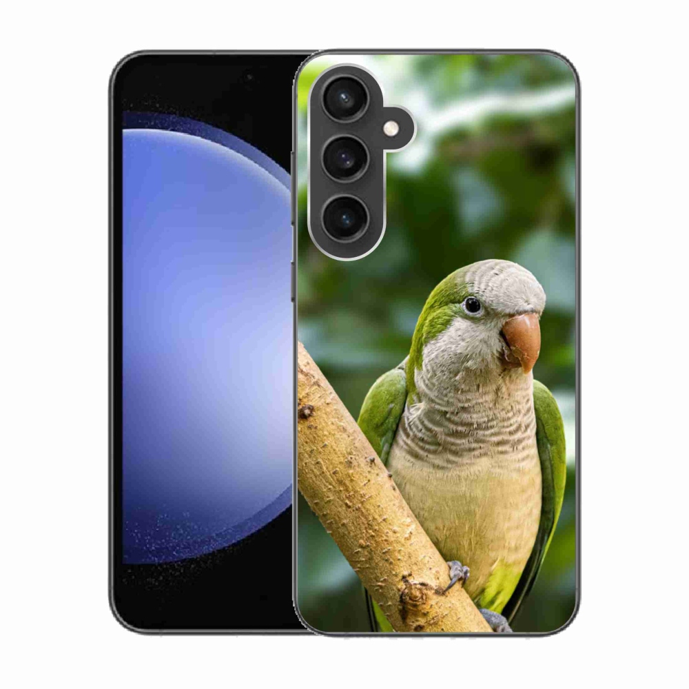 Gelový kryt mmCase na Samsung Galaxy S23 FE - papoušek mníšek