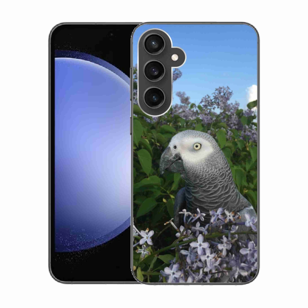 Gelový kryt mmCase na Samsung Galaxy S23 FE - papoušek žako