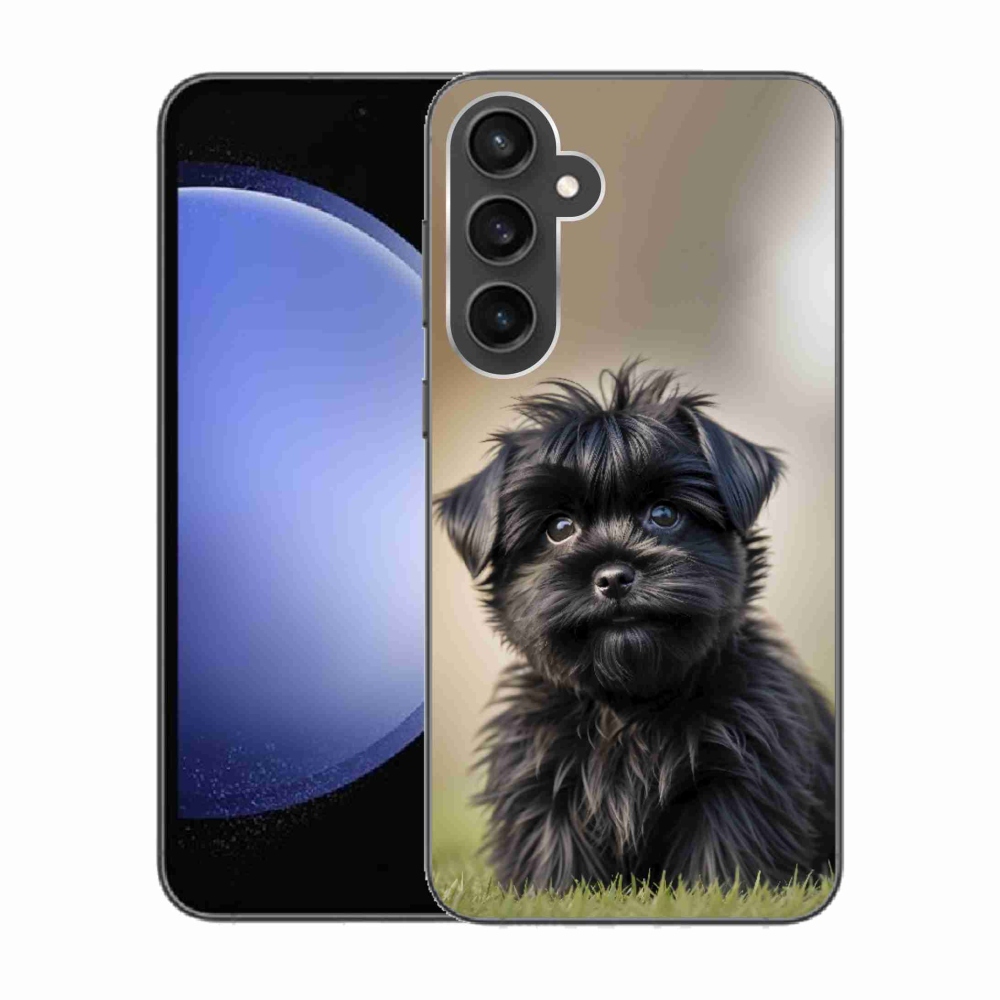 Gelový kryt mmCase na Samsung Galaxy S23 FE - roztomilý černý pejsek