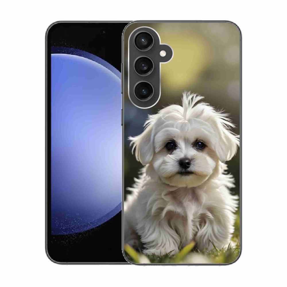 Gelový kryt mmCase na Samsung Galaxy S23 FE - roztomilý maltézský psík