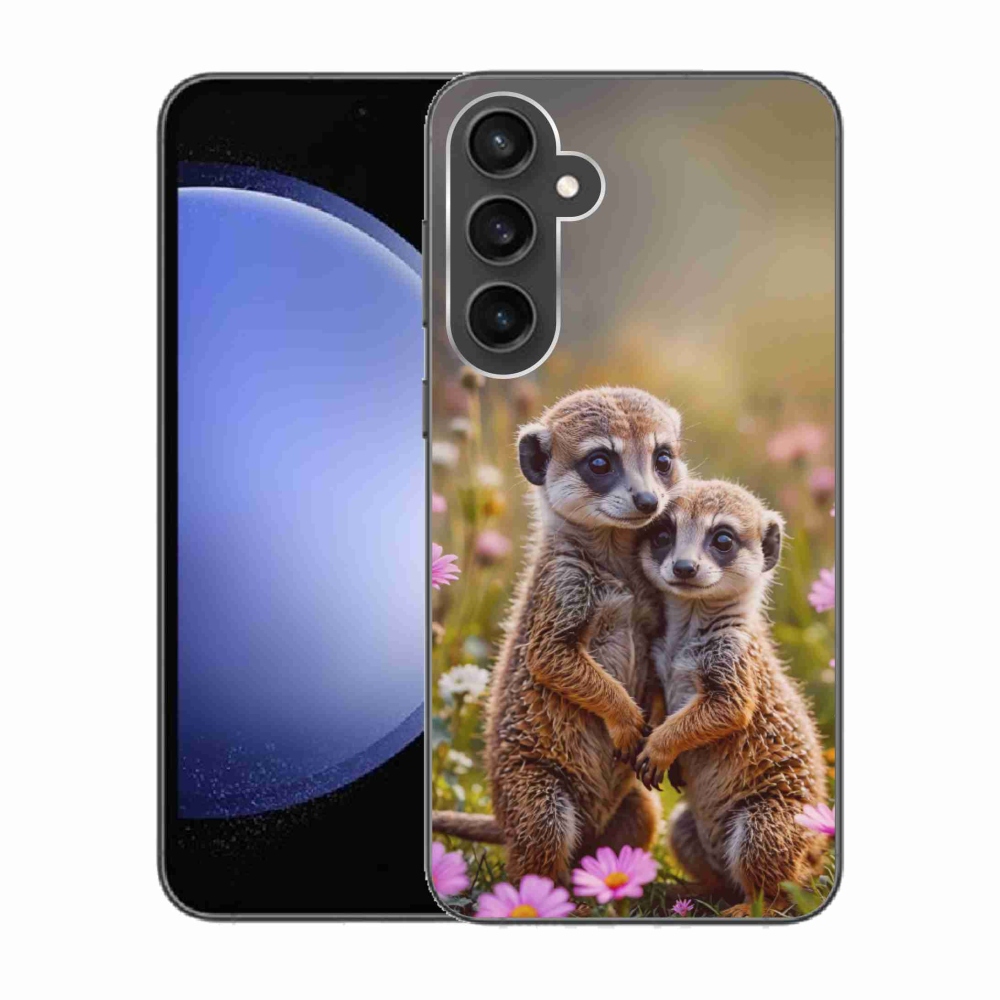 Gelový kryt mmCase na Samsung Galaxy S23 FE - surikatí duo