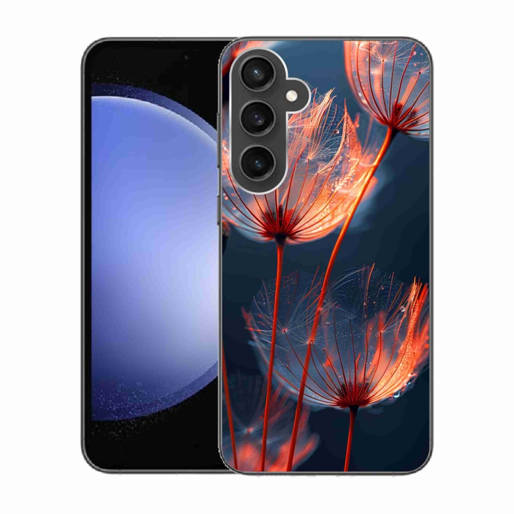 Gelový kryt mmCase na Samsung Galaxy S23 FE - světélkující chmýří