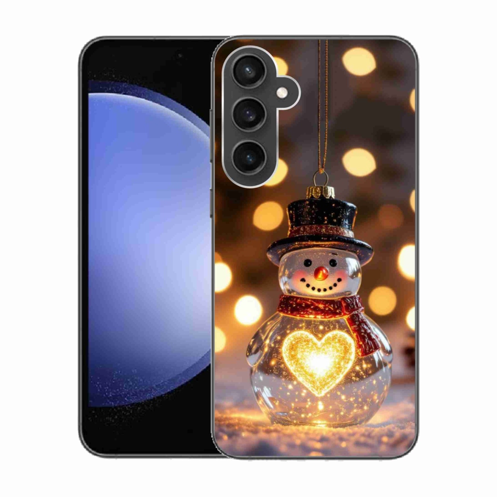 Gelový kryt mmCase na Samsung Galaxy S23 FE - svítící vánoční sněhulák