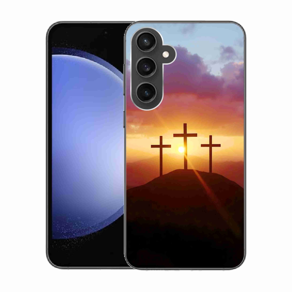 Gelový kryt mmCase na Samsung Galaxy S23 FE - tři kříže