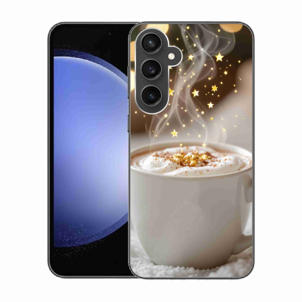 Gelový kryt mmCase na Samsung Galaxy S23 FE - vánoční horký nápoj