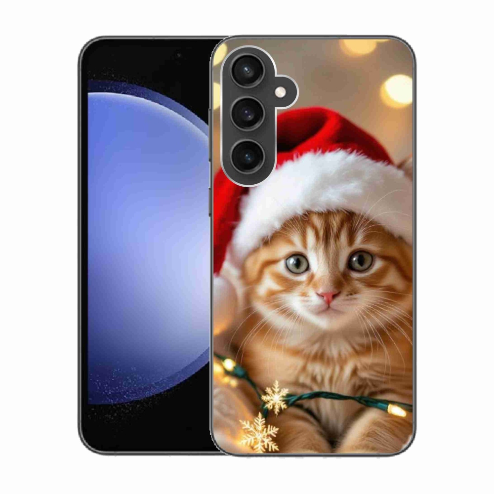 Gelový kryt mmCase na Samsung Galaxy S23 FE - vánoční kotě