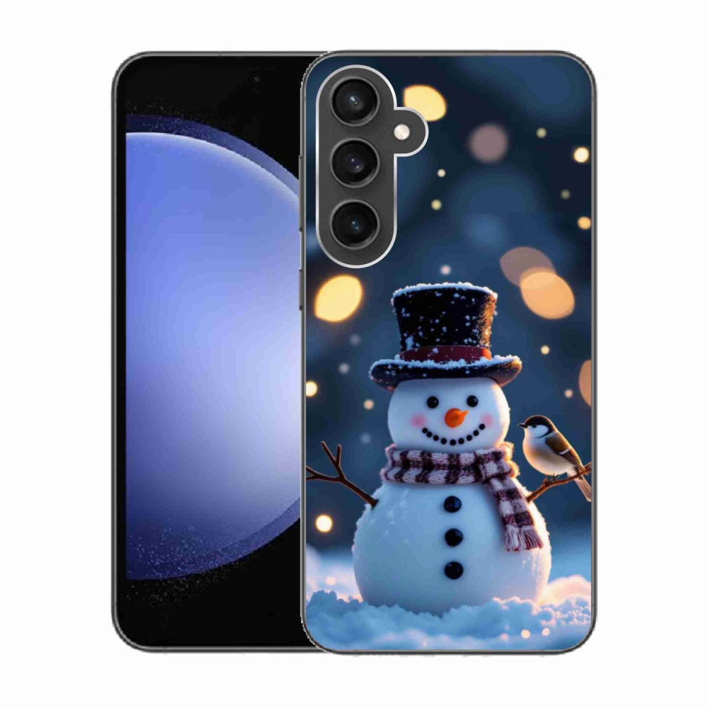 Gelový kryt mmCase na Samsung Galaxy S23 FE - vánoční sněhulák