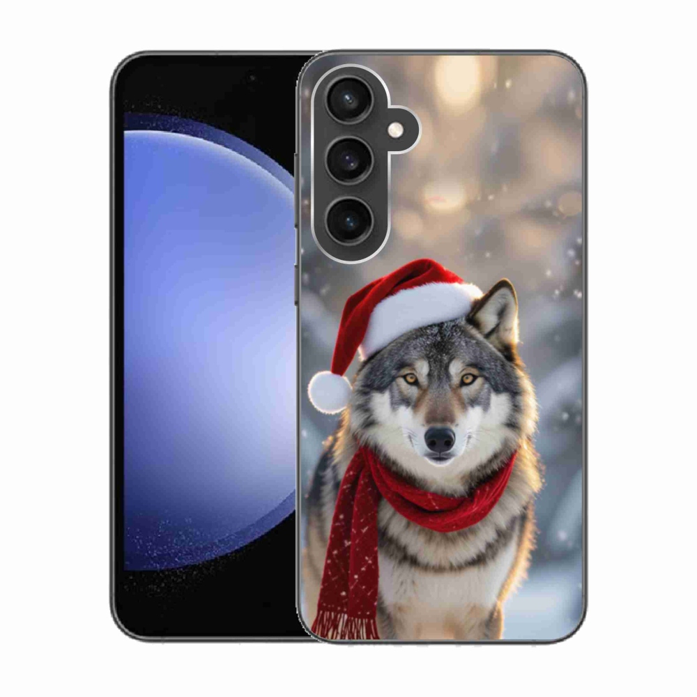 Gelový kryt mmCase na Samsung Galaxy S23 FE - vánoční vlk