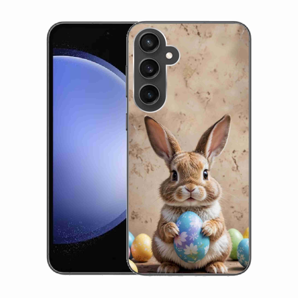 Gelový kryt mmCase na Samsung Galaxy S23 FE - velikonoční králíček