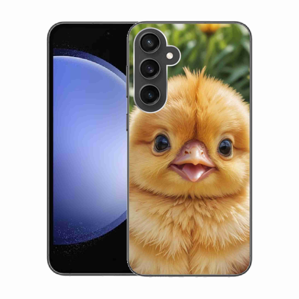 Gelový kryt mmCase na Samsung Galaxy S23 FE - veselé kuřátko