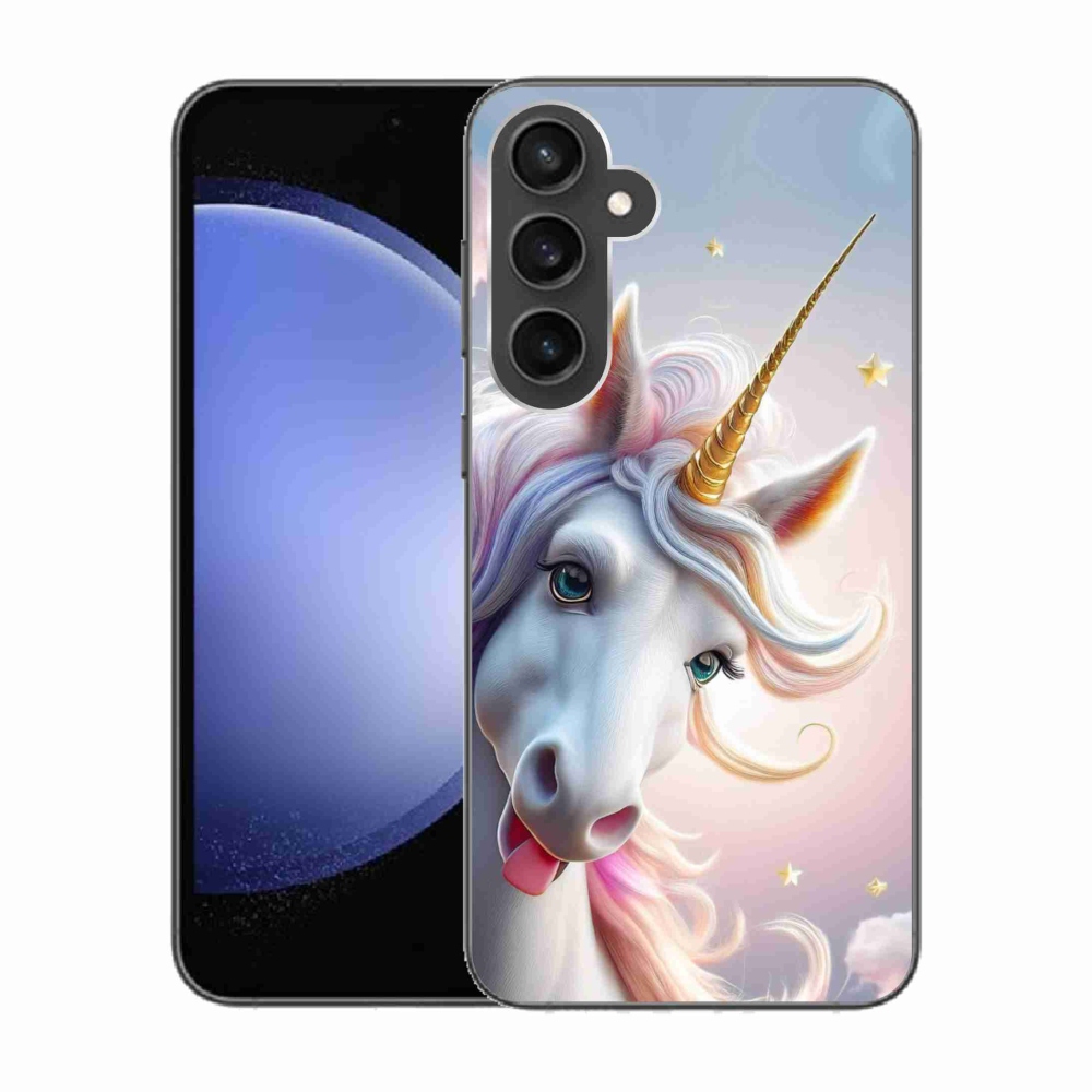 Gelový kryt mmCase na Samsung Galaxy S23 FE - veselý jednorožec