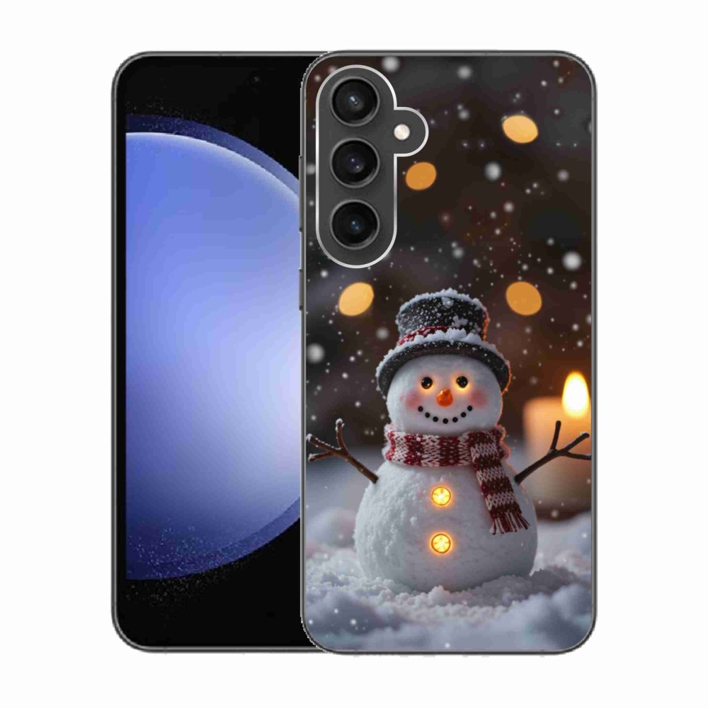 Gelový kryt mmCase na Samsung Galaxy S23 FE - veselý sněhulák