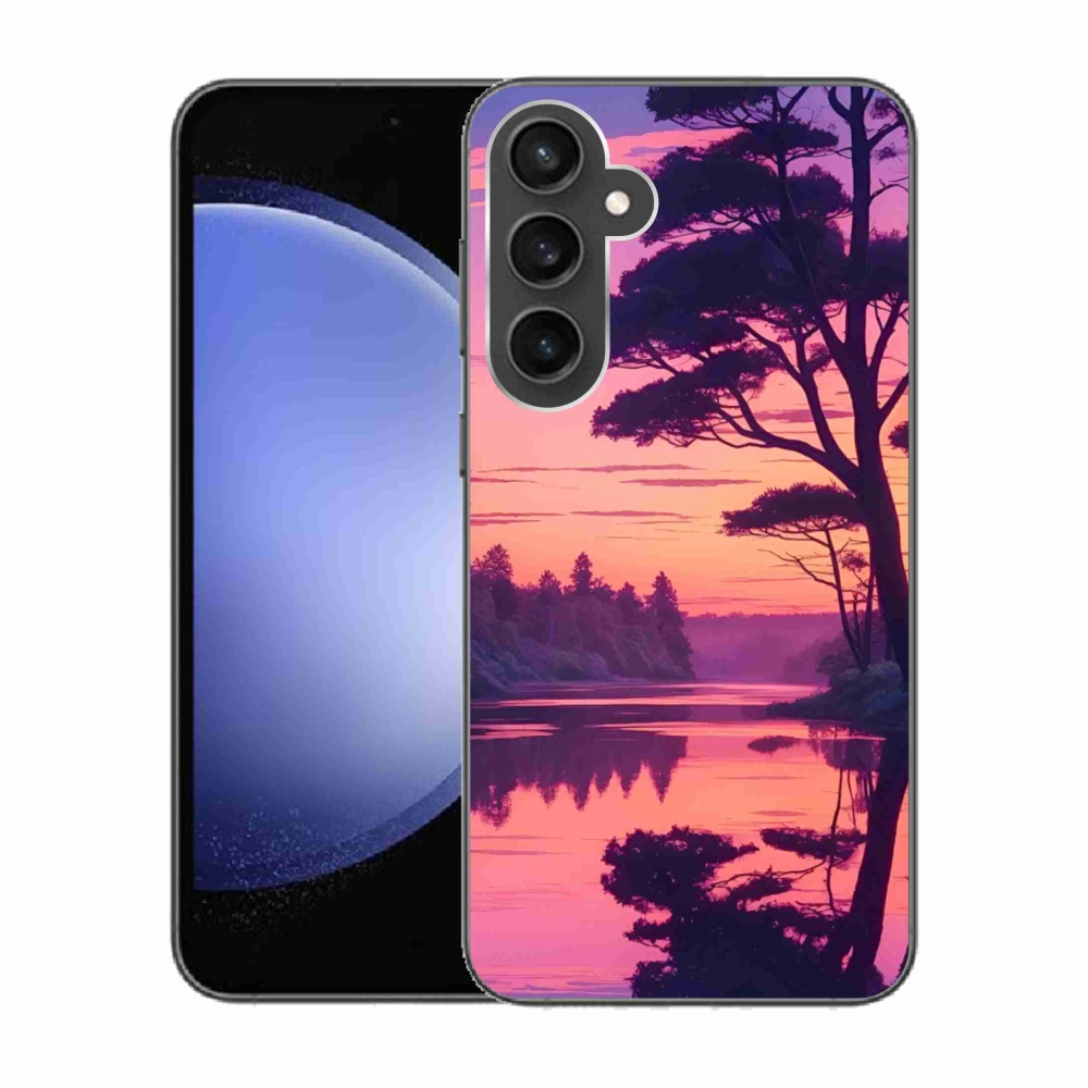 Gelový kryt mmCase na Samsung Galaxy S23 FE - západ slunce nad jezerem