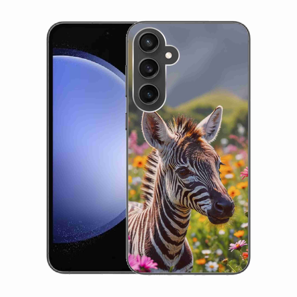 Gelový kryt mmCase na Samsung Galaxy S23 FE - zebra na louce