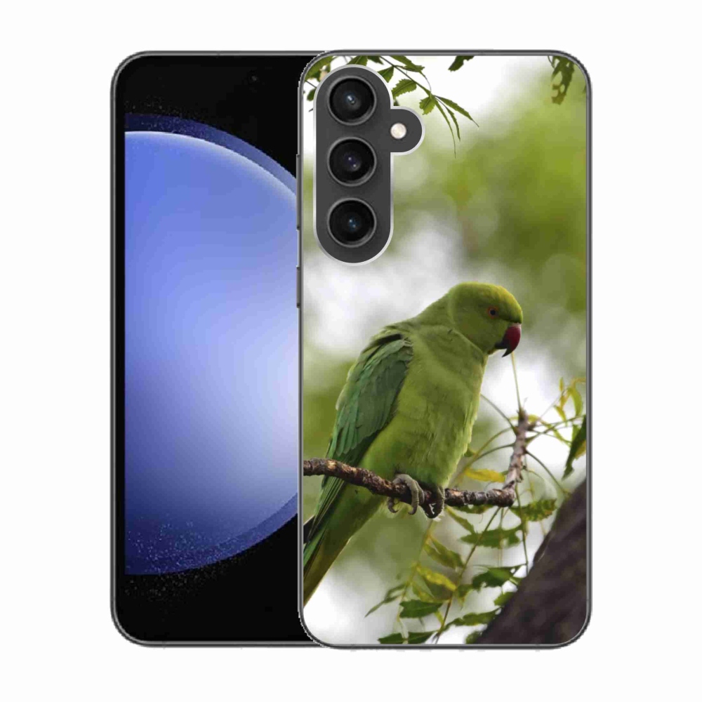 Gelový kryt mmCase na Samsung Galaxy S23 FE - zelený papoušek