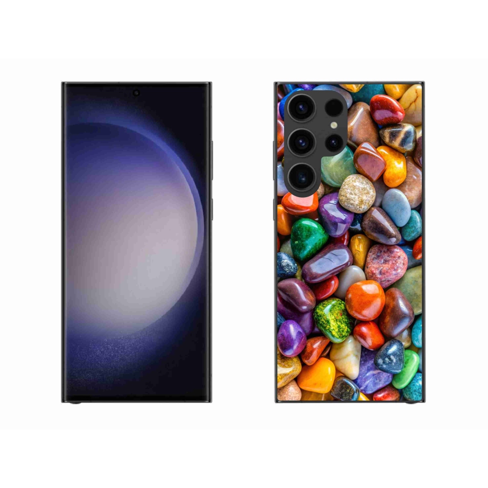 Gelový kryt mmCase na Samsung Galaxy S23 Ultra 5G - barevné kamínky