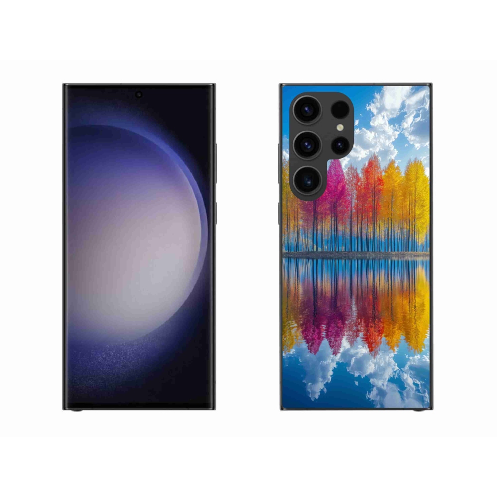 Gelový kryt mmCase na Samsung Galaxy S23 Ultra 5G - barevné stromy