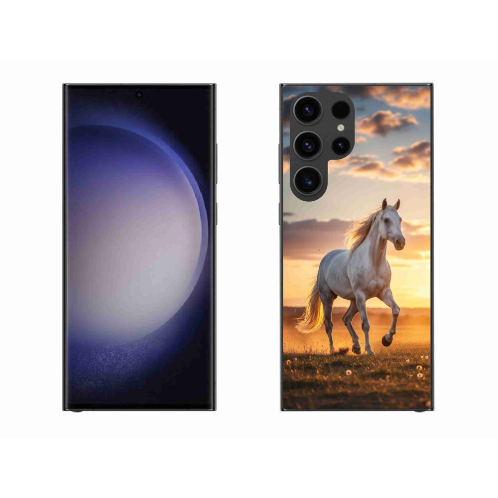 Gelový kryt mmCase na Samsung Galaxy S23 Ultra 5G - běžící bílý kůň 2