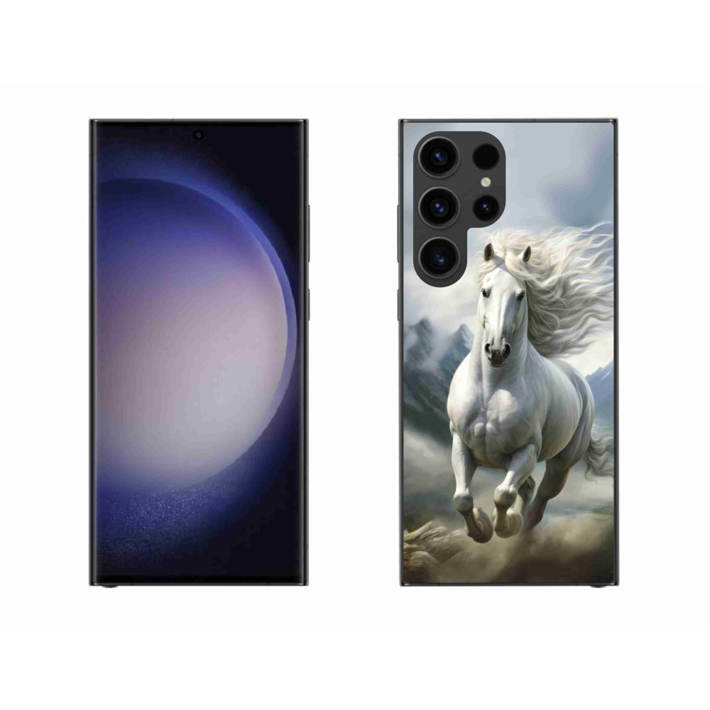 Gelový kryt mmCase na Samsung Galaxy S23 Ultra 5G - běžící bílý kůň 3