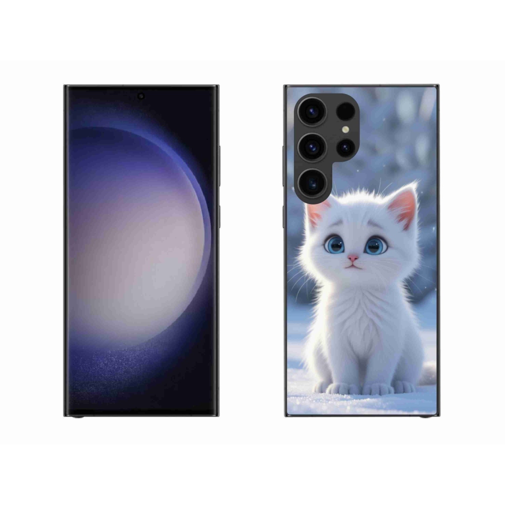 Gelový kryt mmCase na Samsung Galaxy S23 Ultra 5G - bílé kotě 3